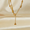 OPK GZ198 Simple Stainless Steel Double Layers Beads Anklets(Gold)