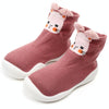 D2201 Children Cartoon Tube Floor Socks Knitted Soft Bottom Baby Shoes Socks, Size: 20-21(Pink Rabbit)