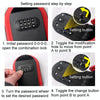 Wall Mounted Key Safe Box - 4 Digit Combination Lock (Black)