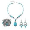 3pcs/set Necklace + Bracelet + Earrings Natural Turquoise Accessories Ladies Jewelry