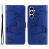 For Samsung Galaxy A26 5G Global 3D Butterfly Embossed Pattern Flip Leather Phone Case(Blue)