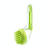 Long Handle Silicone Pet Bathing Brush - Green (Coarse)