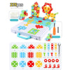 Children Screw-Tightening Electric Drill Toy Manual Assembly Toolbox, Style: 3D + Manual Drill (275 PCS)