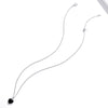 S925 Sterling Silver Black Heart Women Nacklace Jewelry