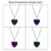 2 PCS MN4008 Heart Photo Box Pendant Temperature Sensitive Discoloration Necklace Jewelry