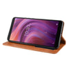 For Alcatel 3V (2019) Magnetic Buckle Retro Crazy Horse Texture Horizontal Flip Leather Case with Holder & Card Slots & Photo Frame(Brown)
