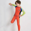 DIVE&SAIL WS-18816 Children Diving Suit One-piece Long-sleeved Swimsuit Sunscreen Hot Spring Surfing Suit, Size:L(Orange Red Green Sleeves)