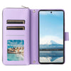 For Samsung Galaxy A23 5G Nine-card Slots Zipper Wallet Bag Leather Phone Case(Purple)