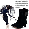 Autumn/Winter Latin Dance Shoes With Soft Velvet-Soled Mid-Heel Ankle Boots, Size: 40(Black Velvet)