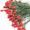 10 PCS 1:12 Mini House Toy Simulation Rose Bone for Garden Living Room(Red)