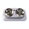 Pugga Double Tilted Cat & Dog Bowl - Silver Grey