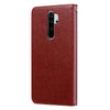 For Xiaomi Redmi Note 8 Pro Rose Embossed Horizontal Flip PU Leather Case, with Holder & Card Slots & Wallet(Brown)