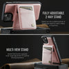 For iPhone 14 Plus AutSpace A12 MagSafe Magnetic RFID Card Bag Phone Case(Rose Gold)