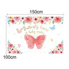 1.5m X 1m Butterfly Pattern Photography Backdrop Birthday Party Decoration Background Cloth(MDT10216)