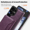 For Samsung Galaxy S25+ 5G Shield Multi-functional MagSafe Card Bag Phone Case(Purple)