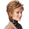 WIG-181 Ladies Short Curly Hair High Temperature Silk Wig Chemical Fiber Headgear(Brown+Gold Yellow)