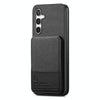For Samsung Galaxy A25 5G Twill Fabric Leather Vertical Flip RFID Card Bag Phone Case(Black)