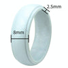 SH800-140 8mm Wide Curved Radian Step Silicone Ring No.8(Silver)
