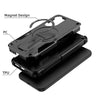 For Samsung Galaxy A54 5G Armor MagSafe Holder PC Hybrid TPU Phone Case(Black)