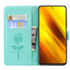 For Xiaomi Poco X3 NFC Rose Embossed Horizontal Flip PU Leather Case with Holder & Card Slots & Wallet(Green)