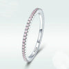S925 Sterling Silver Ladies Fashion Ring Diamond Simple Ring, Size: 9
