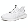 Men Lightweight Breathable Mesh Sneakers Flying Woven Casual Running Shoes, Size: 39(White)