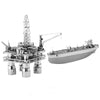 3D Metal Assembly Model Train Drilling Cruise DIY Puzzle, Style: Oil Drilling and Cruise Set