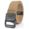 Men Lightweight Metal Free Casual Elastic Belt, Length: 120cm(Plain Weave Dark Khaki)