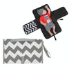 Portable Baby Changing Mat Multifunctional Baby Changing Table Waterproof Bag(Gray Waves)