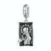 SCC2426 Sterling Silver S925 Tarot Card Pendant Bracelet Black Gold Plated Retro Pendant