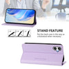 For Samsung Galaxy A05 4G Global RC01 Dual-Folded Magnetic Suction RFID Leather Phone Case(Light Purple)