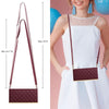 For Samsung Galaxy S20+ Crossbody Rhombic Sucker Leather Phone Case(Claret)