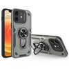 For iPhone 12 Metal Rotating Bracket TPU + PC Magnetic Phone Case(Carbon Grey)