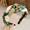 Ribbon Woven Letter Pattern Elegant Retro Non-Slip Headband(Green)