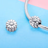 S925 Sterling Silver Sunflower Smile Jewelry Bead Smiley Pendant