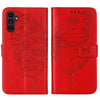 For Samsung Galaxy A24 4G Embossed Butterfly Leather Phone Case(Red)