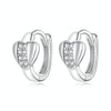 S925 Sterling Silver Bright Heart Ear Buckle Women Earrings