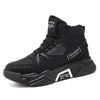 QC-YY2001 Winter Hiking High-top Sports Fleece Men Shoes Outdoor Work Shoes, Size: 43(Black)