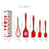 5 In 1 Pot Spatula Silicone Spatula Egg Beater Cooking Baking Tool Set(Black)
