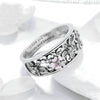 S925 Sterling Silver Ring Flower Dance Fashion Personality Ring, Size:6 US Size 52mm