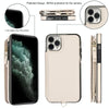 For iPhone 11 Pro Double Flap Zipper RFID Leather Phone Case with Short Lanyard(White)