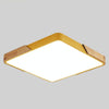 Wood Macaron LED Square Ceiling Lamp, Stepless Dimming, Size:30cm(Yellow)