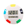 3888 Calendar Electronic Wall Clock LCD Round Wall Clock(White)