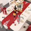 Christmas Tablecloth Santa Claus Table Runner Hotel Banquet Table Flag for Festival Decoration(Red)