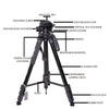 JMARY KP2264 Portable Detachable Tripod Mobile Phone SLR Camera Aluminium Alloy Stand(Blue)
