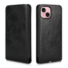 For iPhone 15 Magnetic Vertical Flip Leather Phone Case(Black)
