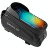 WHEEL UP Hard Shell Bicycle Bag Front Beam Bag Mountain Bike mobile Phone Touch Screen Tube Bag Riding Equipment(Colorful reflective models)
