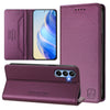 For Samsung Galaxy A15 5G / 4G RC01 Dual-Folded Magnetic Suction RFID Leather Phone Case(Violet)