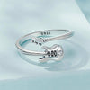 S925 Sterling Silver Oxidized Guitar-shaped Ring Opening Ring Jewelry(SCR1042-E)