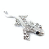 Zinc Alloy Rhinestone Gecko Metal 3D Car Sticker(Silver)